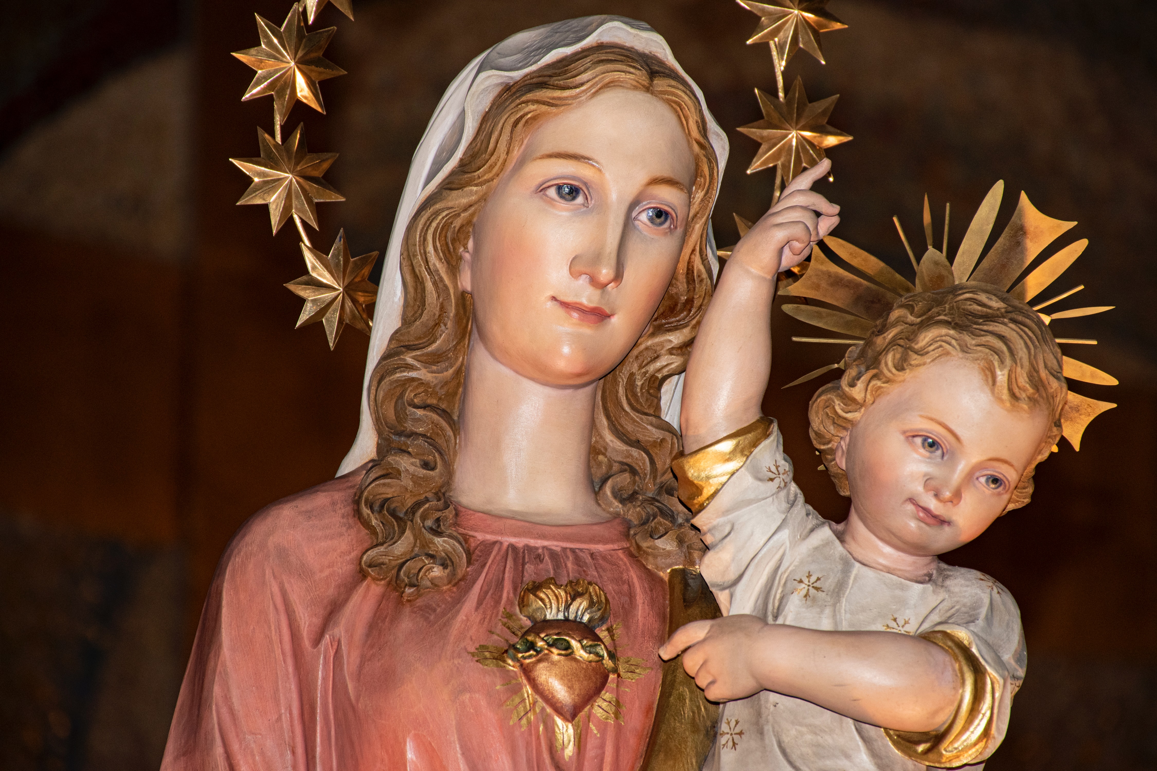 Statue of Mary with Baby Jesus in her arms